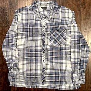 Eddie Bauer Flannel Button Down Shirt Blue White